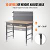 SucceBuy 2000lbs Hardwood Workbench Heavy Oak Plank Work Table Carbon Steel with 3m Cable 30 Hooks for Garage Office Workshop
