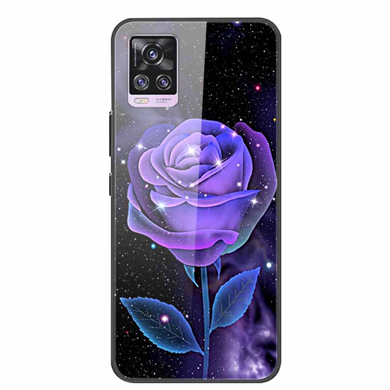 Glass Back Cover For Vivo V20 Pro 5G Case Coque Hard Tempered Glass Case For Vivo V20 Pro 2020 Phone Case Cover Soft Bumper Para