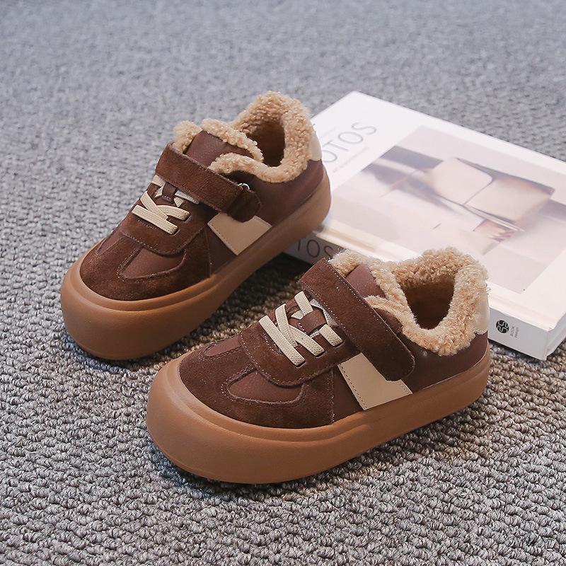 Baumwoll-Sportschuhe für Kinder: 2025 Herbst/Winter Samt, Rutschfest, Weiche Sohle, Warme Sneaker für Jungen und Mädchen.