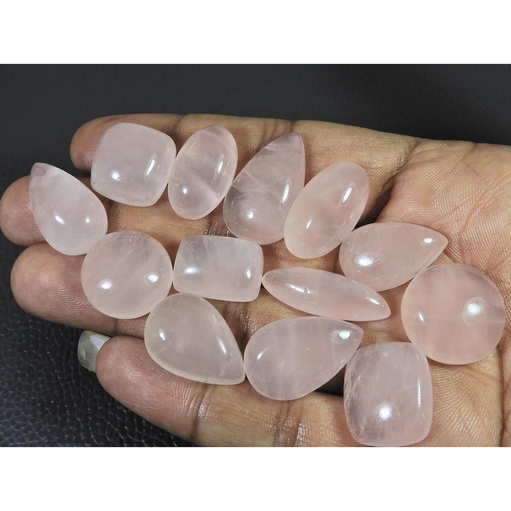 274Cts. Natural Pink Rose Quartz Mix Shape Cabachon Loose Gemstone 13Pcs Lot C-2518
