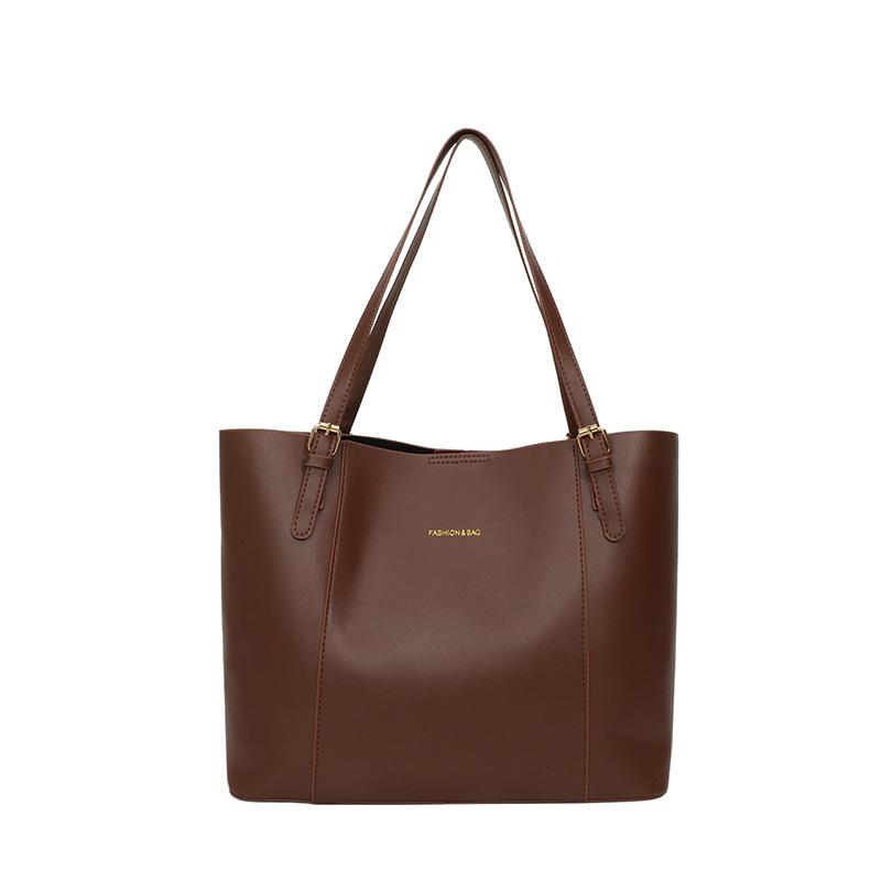 Korean Style Color Block Large Capacity Tote Bag - Women's Fashionable High-End Versatile Shoulder Bag