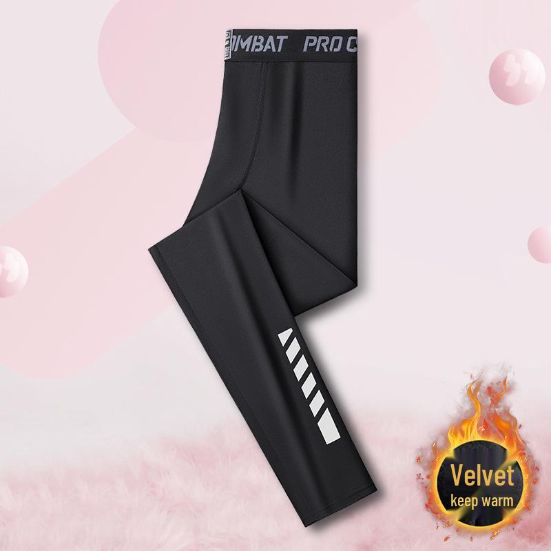 Women's Plus Size Velvet-Lined Yoga Pants - Warm, Stretchy, Slimming Base Layer for Winter Sports