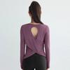 Women S Long Sleeve Yoga Sports Set Loose Fit Workout Top For Pilates Running