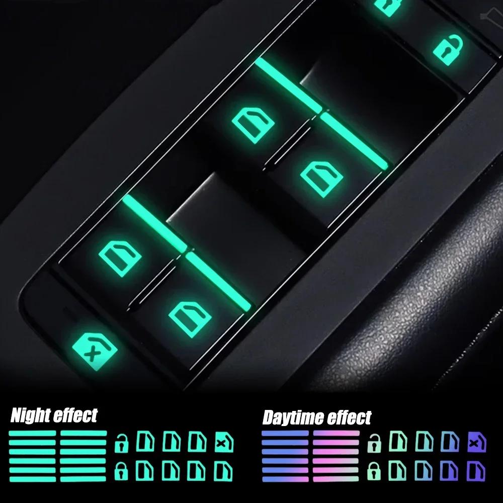 

Car Function Key Switch Button Luminous Car Sticker Waterproof and Wear-Resistant Fluorescent Sticker Car Window Lift Switch