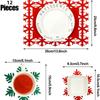 12pcs Christmas Tableware Mat Snowflake Shaped Felt Cup Mat AntiSkid Table Placemat Kitchen Food Bowl Mat Cushion for Home Table