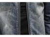 Men's Trendy Retro Stand-up Collar Denim Jacket - Spring & Autumn European Motorcycle Style
