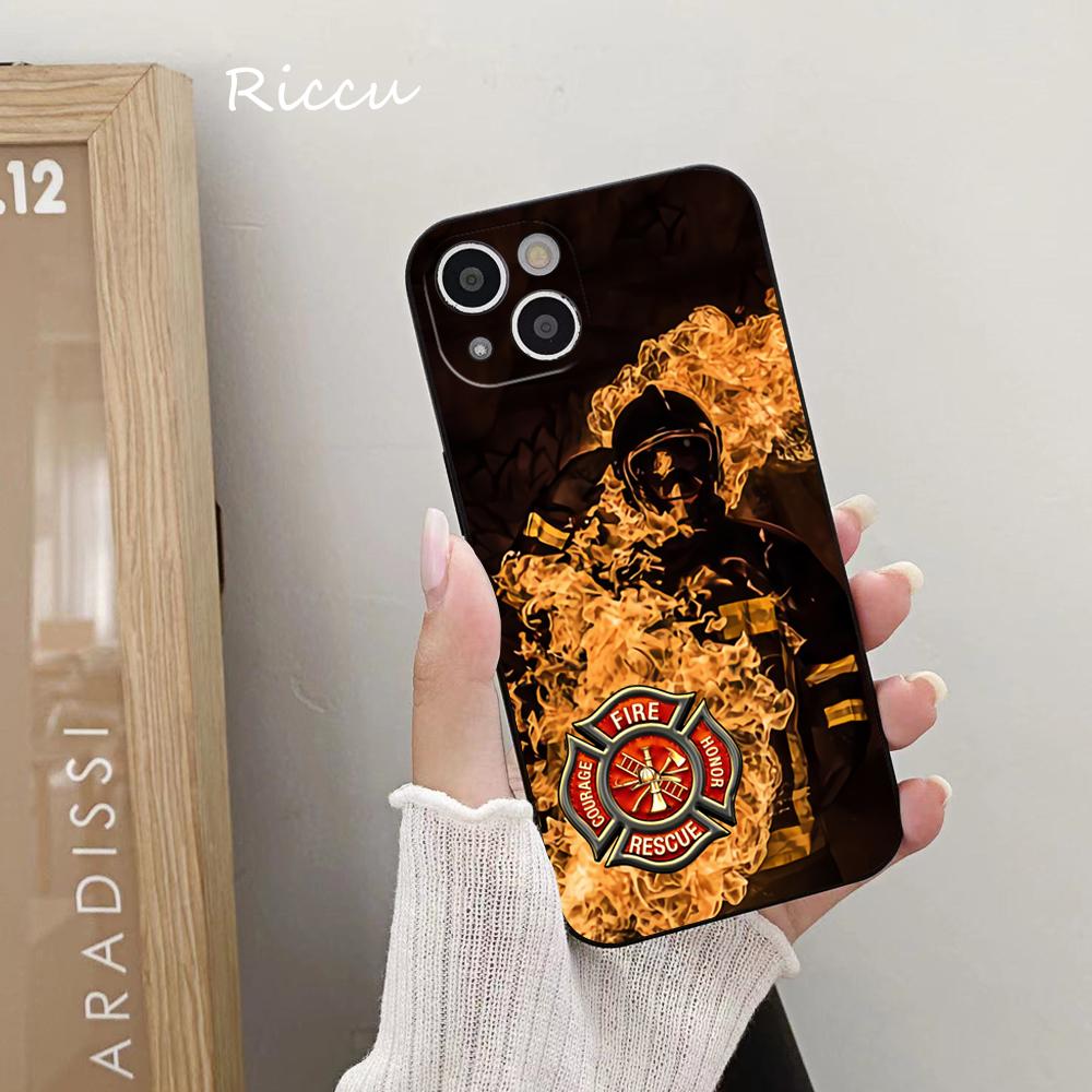 Firefighter Fire Department Fireman Phone Case FOR IPhone 14 11 12 Pro 8 7 Plus X MAX 12 MINI XR XS 13 Covers Fishing Silicone