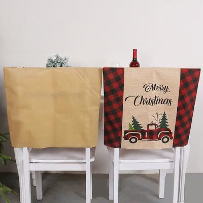 Creative Linen Chair Cover Christmas Tablecloth Classic Plaid Car Table Mat Restaurant Decoration