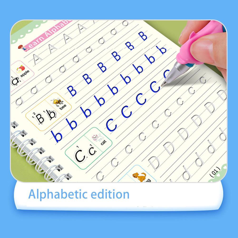 Magic Groove Practice Copybook Pen Preschools English Verison Kids Calligraphy Children Reusable Writing Book Free Wiping