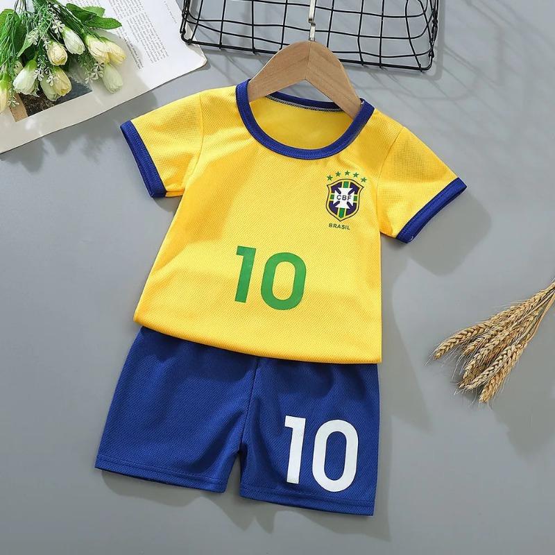 Conjunto de camiseta y pantalones cortos para niños, cómodo, hipoalergénico y transpirable, adecuado para deportes y uso diario