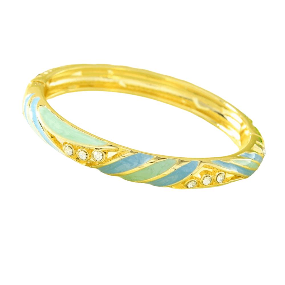 Enamel Vintage Cloisonne Bangle Lines Shape Women's Hand Bracelet Chinese Crystal Bangle Ladies