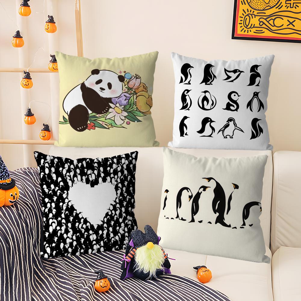 Fantasy Black and White Animal Patterns Pillow Case Comfort Sofa Bed Silky Elegant Invisible Zipper Decorative Cushion Cover