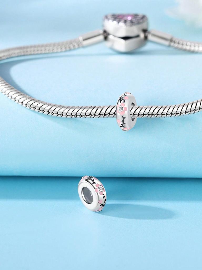 Charms Plata Copper Colors Spring Sunflowers Cherry Blossoms Beads Pendant For Original Bracelet For Women Diy Jewelry Love Gift