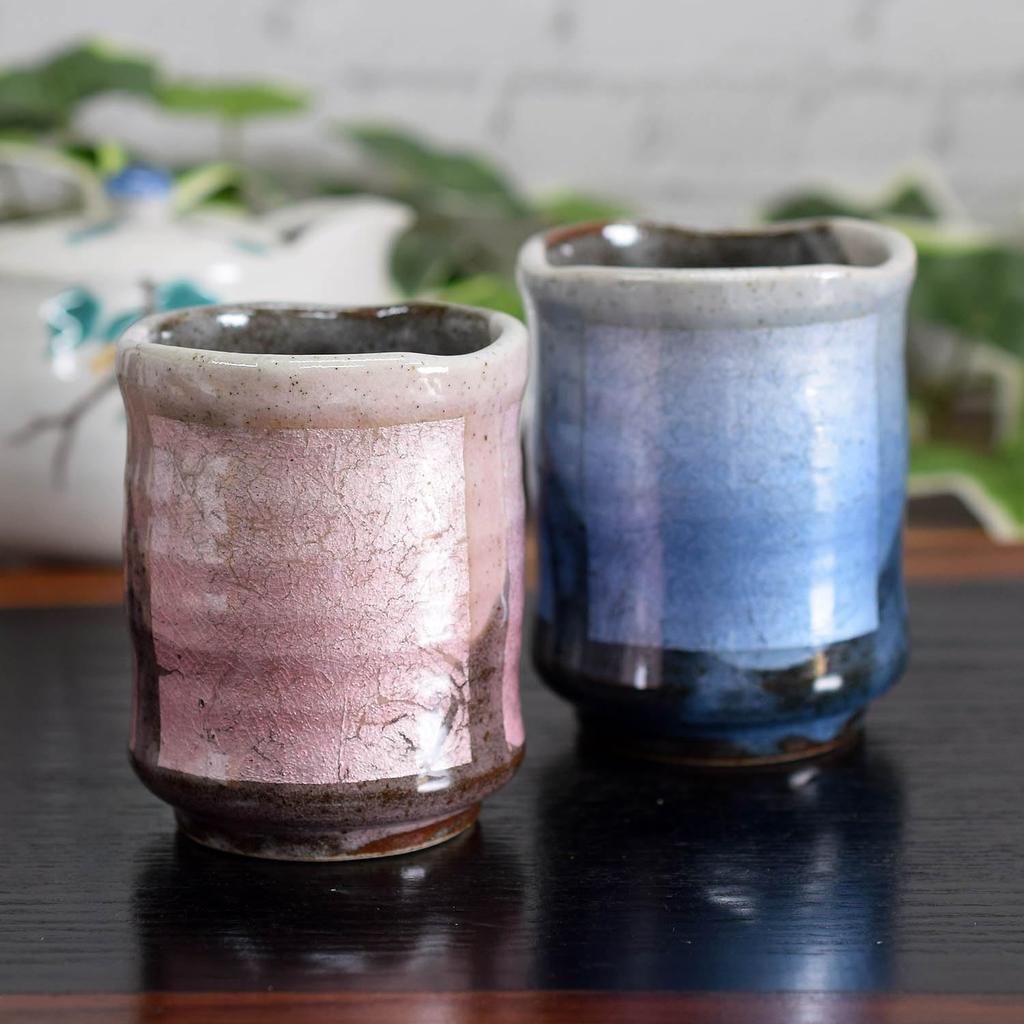 Waza No Kura Stylish Pair of Kutani Ware Teacups, Silver-Glazed, Ceramic, Japanese Tableware, Made In Japan, Perfect Gift for Wedding Anniversaries, 6