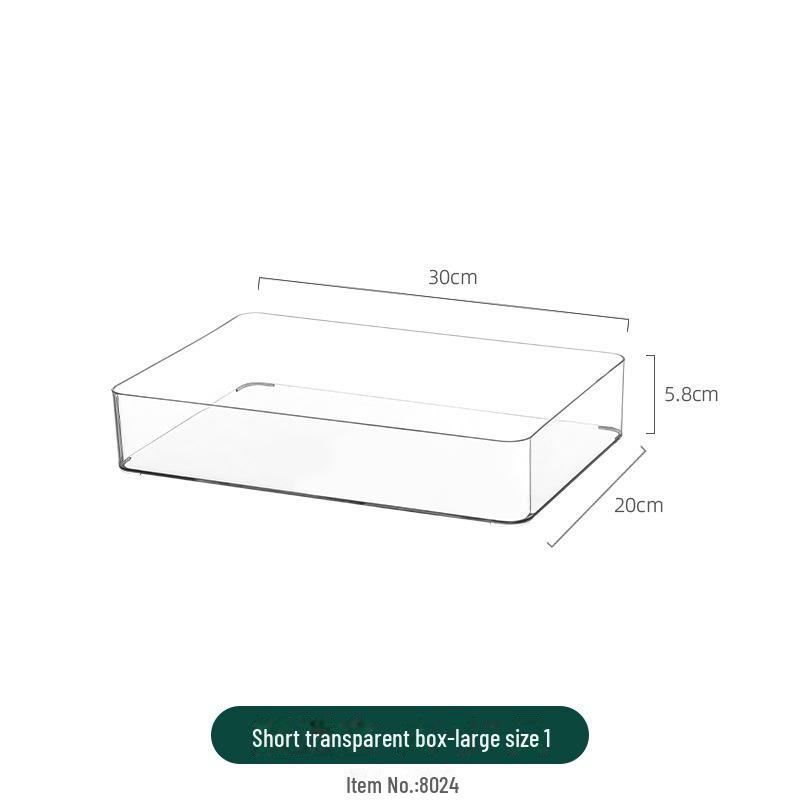 Desktop Transparent Storage Box for Sundries, Cosmetics, Stationery, Tableware with Mirror Cabinet