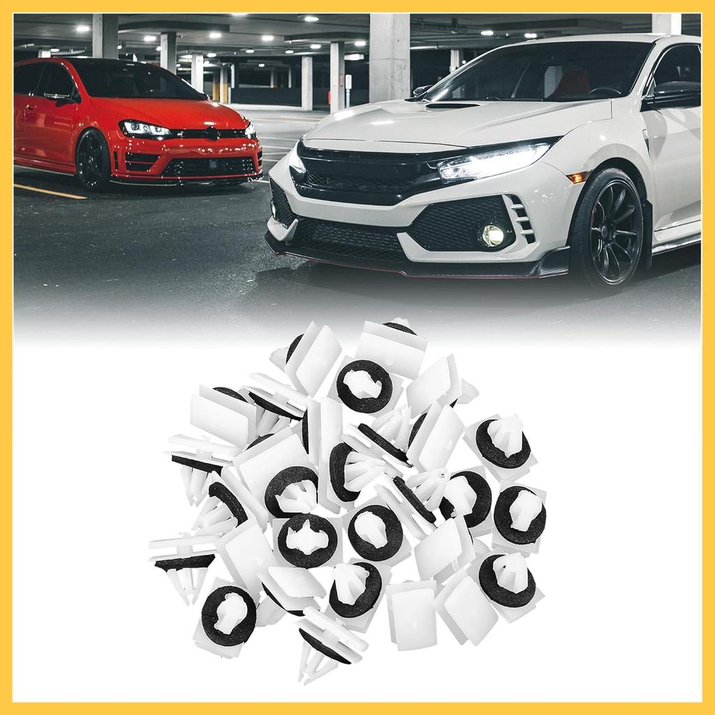 30pcs Plastic Rivet White Bumper Fastener Clips for Ford Edge Escape F-150 for Mustang for Lincoln W716352S300 Auto Replacement Parts