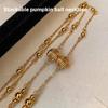 Elegant Sweater Necklace Adornment Elegant Layered Pumpkin Beads Necklace Adornment for Casual and Formal Occasions