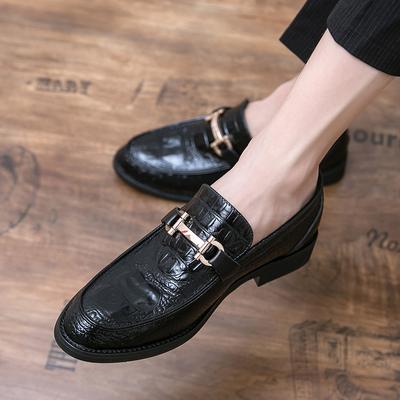 Fashion Crocodile Pattern Men Fashion Shoes Office Business Men Dress Shoes Luxury Brand Italian Men Oxford Footwear Metal Decoration