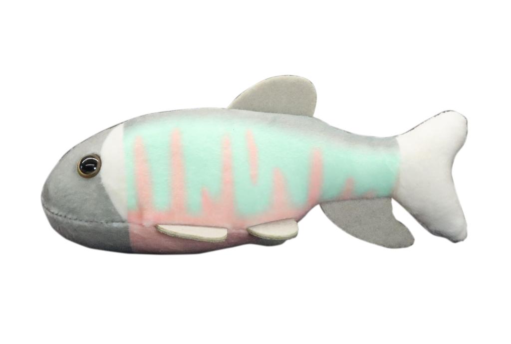 Take Off Pish Small and Colorful Fish Plush Toy - Press the Belly to Make a Beep Sound - Oikawa