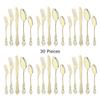 30Pcs Silver Royal Dinnerware Set Knife Dessert Fork Spoon Flatware Stainless Steel Cutlery Kitchen Silverware Tableware Set
