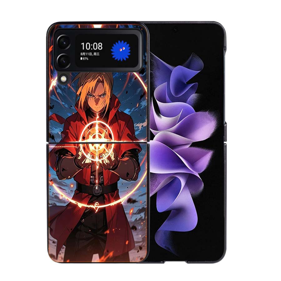Anime F-Fullmetal A-Alchemist_ Brotherhood Phone Case For Samsung Z Flip 7 6 5G Galaxy Z Flip4 Z Flip5 Z Flip3 Coque Black Hard