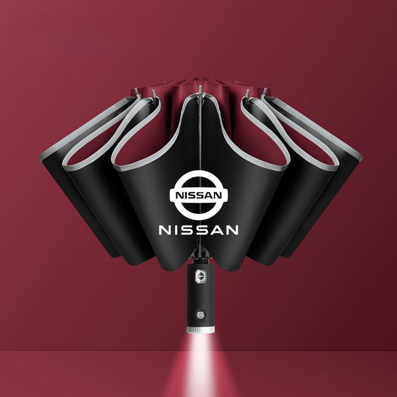 Regenschirm mit LED-Reflexstreifen Regen Windschirm Für Nissan sentra Serena maxima Versa Juke Micra rogue tiida x-trail nismo