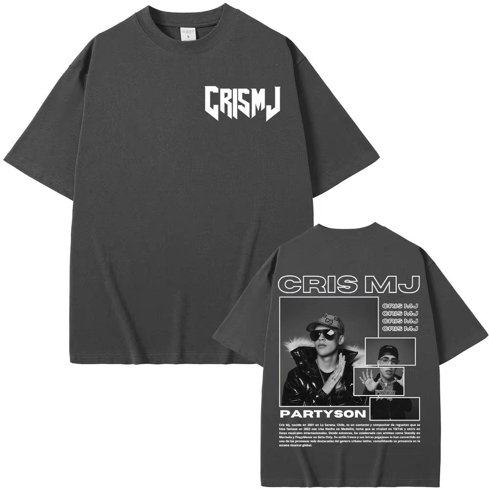 Tricouri Merch Rapper Cris Mj Tour 2025 pentru Bărbați Femei Harajuku Gotic Retro Tricouri Calitate Înaltă Tricou 100% Bumbac Streetwear