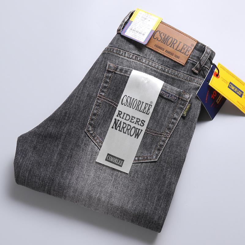 Little red horse Jeans Heren Recht Los Elastisch Slank Lente- en Herfstmodellen Nostalgie Lange Broek Heren Tijbroek 28