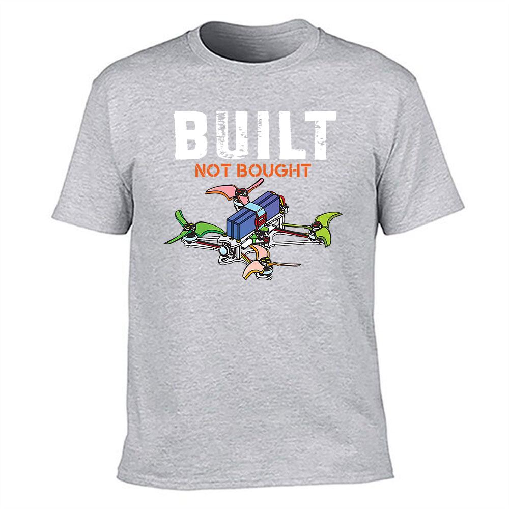 Unisexs Cotton TShirt FPV Racing Drone Print NOT BOUGHT Graphic Tees Casual Short Sleeve Tops for Drone Enthusiasts