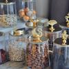 Aufbewahrungsglas aus klarem Glas mit Deckel Goldener Elch Bonbonglas Zuhause Multifunktional Nuss Kaffeebohne Kräuter Aufbewahrungsflasche Küchenbehälter
