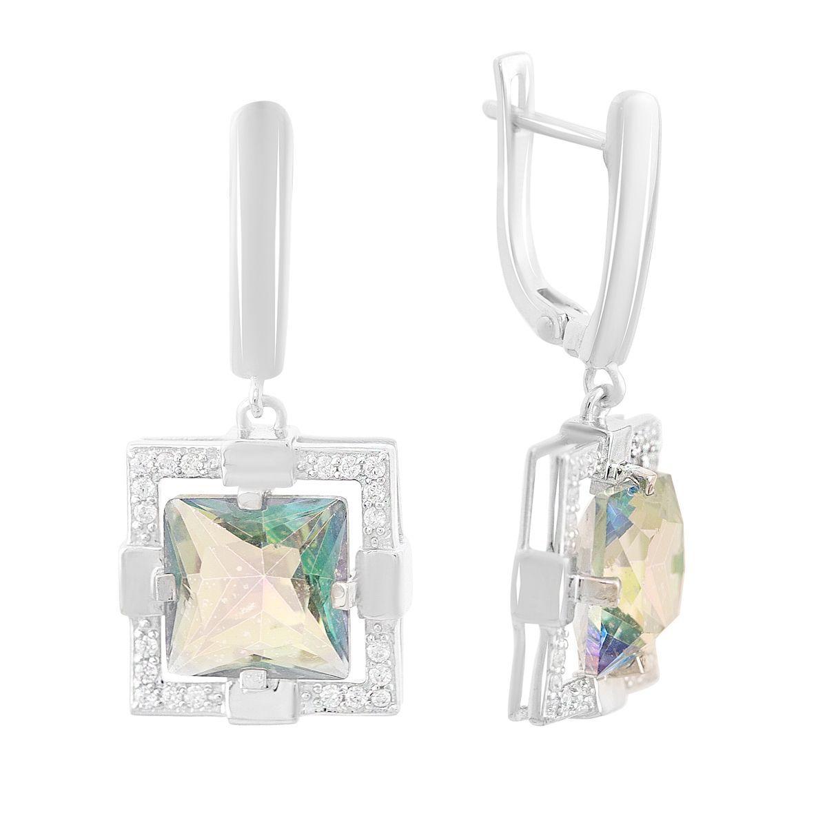 

Серебряные серьги с мистик топазом 8.238ct (2163817) різнокольорові кольору
