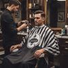 Barber's cape for a large haircut salon