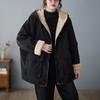 Chaqueta holgada y cálida de algodón con capucha informal de talla grande para mujer de invierno