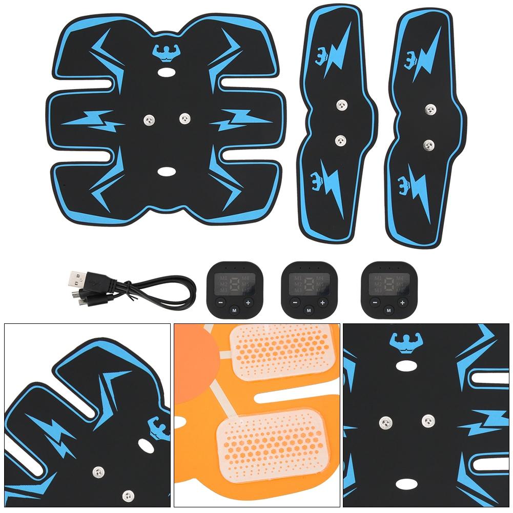 Digital display Charging Abdominal Sticking Shaping Muscle Trainer Instrument Running Sports Equipmentblue