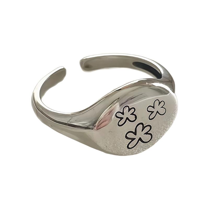 

Geometric Wedding Rings Dating Rings Flower Shape Delicate Finger Jewelry Alloy Texture for Everyday Use and Gift 1