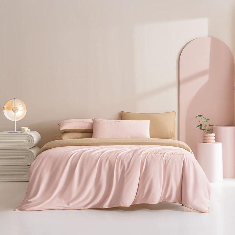 Premium Sense 120S Long-Staple Cotton Pure Cotton 4Pcs Set Cotton Embroidered Quilt Cover Bed Sheet Sleeping Naked Skin-Friendly Bedding