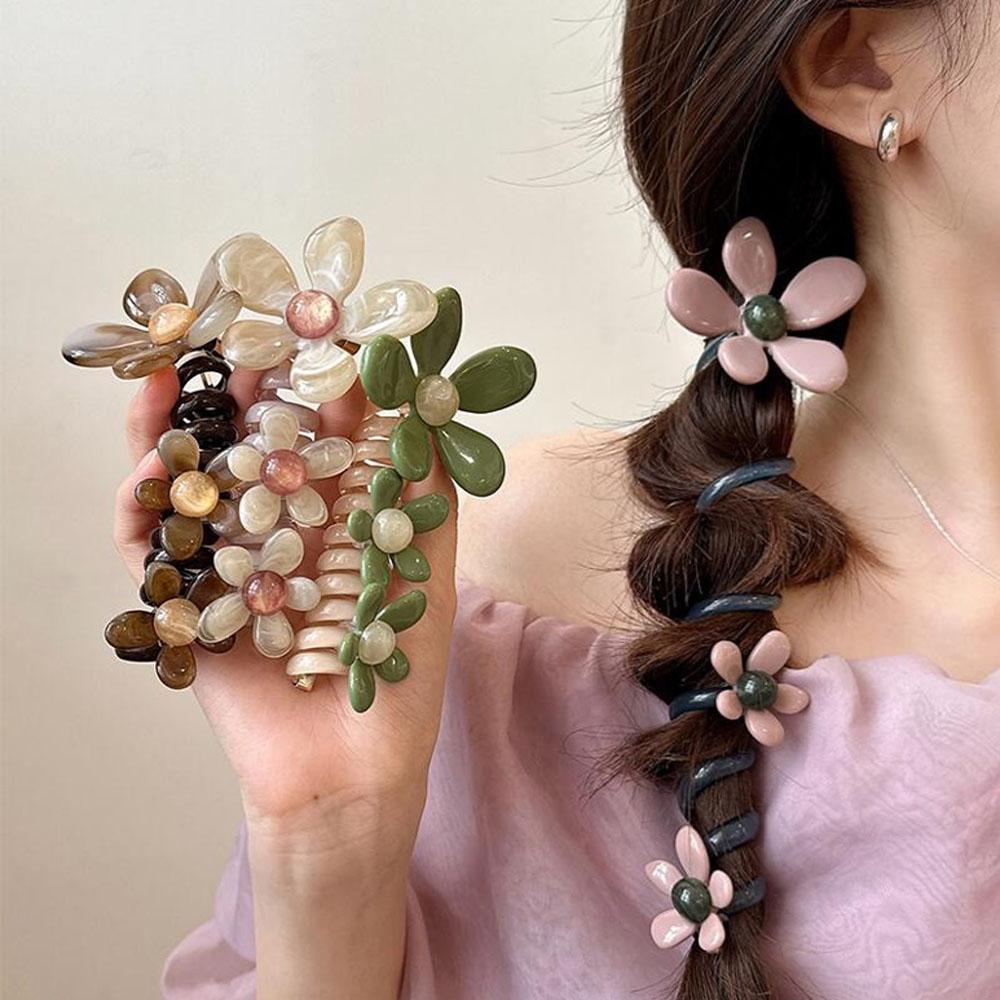 Pearl Flower Bubble Braid Phone Line Hairband Head Rope Female New High End Ins Straight Braid Artifact Hair Accessories New