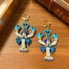 Enamel Relief National Style New Chinese Plum Blossom Earrings Medieval Vintage Gorgeous Retro Old Earrings