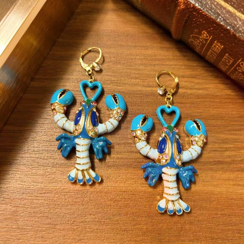 Enamel Relief National Style New Chinese Plum Blossom Earrings Medieval Vintage Gorgeous Retro Old Earrings