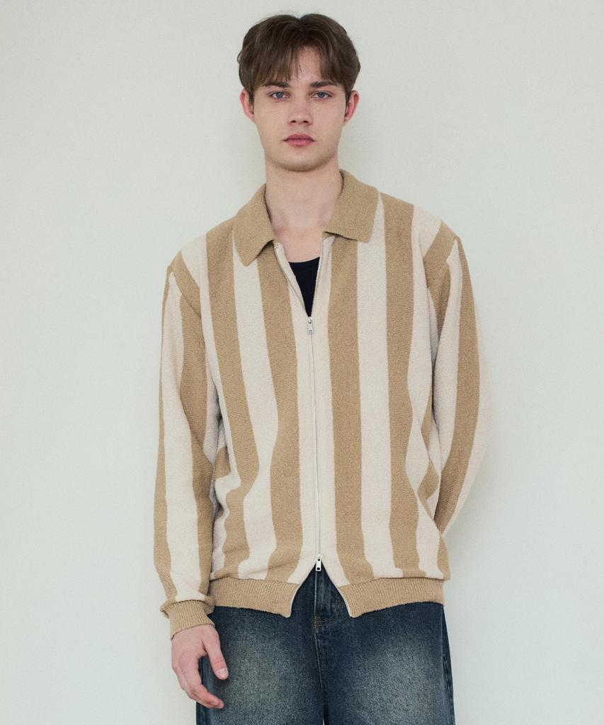 Wednesday Oasis Always Noah Two-Way Knit Zip-Up_Beige(Wc25-Kn08)