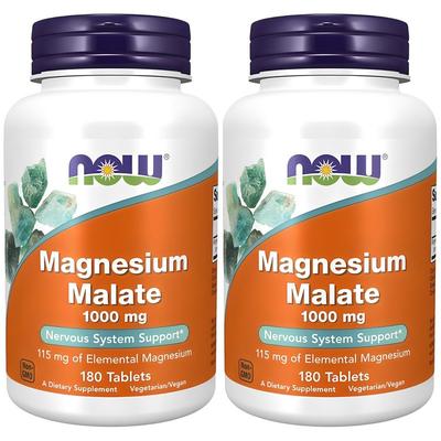 Now Foods Magnesium Malate 1000mg Tablets, 180 Tablets, 2 Units