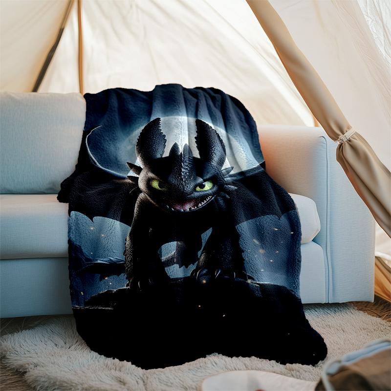 Dragon Theme Printed Blanket Perfect For Couch Bed Travel Outdoor Use Machine Washable Cozy Durable
