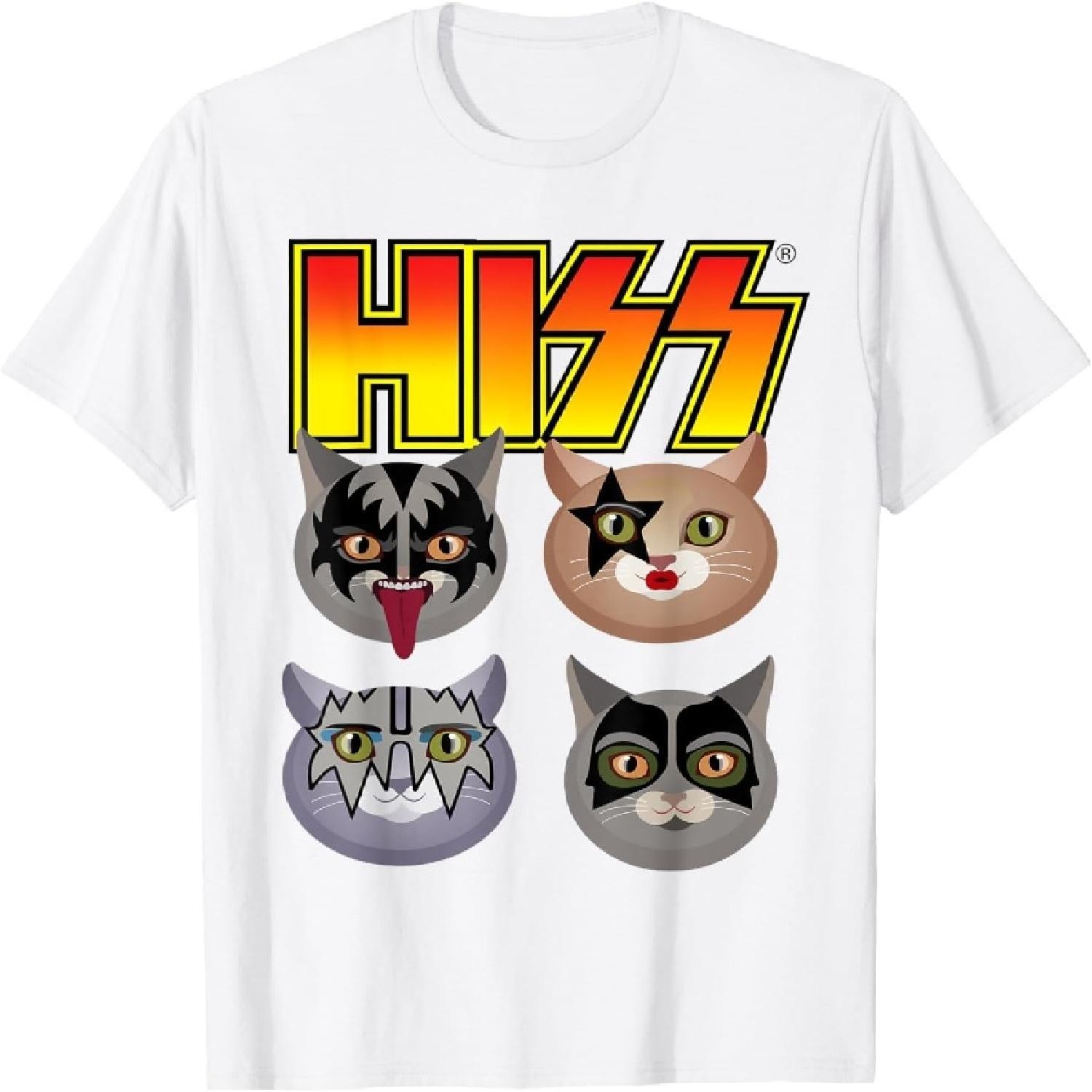 Pertmunsv Hiss Funny Cats Kittens Rock Rockin Gift Tee Pun T-Shirt XXXXXL белый