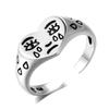 Eenvoudige Trieste Huilende Gezicht Liefdesring voor Vrouwen met Oude Tranende Uitdrukking Open Ring Sieraden