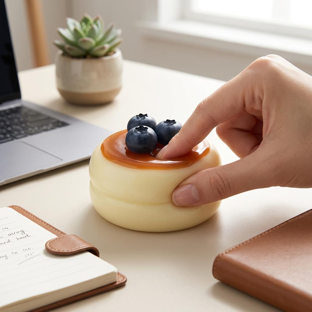 Souffle Cake Stress Relief Toy Super Soft High-elasticity Silicone Design For Office Home Use