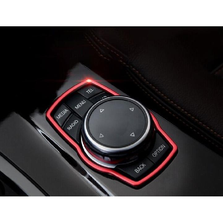 Red Aluminum Console Multimedia Knob Frame Trim For BMW X3 G01 X4 G02 2018-