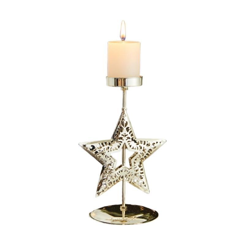 Christmas Holders Christmas Iron Art Candlestick Table Ornament Home Xmases Party Decors Decorative Stand