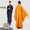 Haiqing Zen Monk Robe - Unisex, Linen, Coffee Color, All-Seasons Meditation Coat