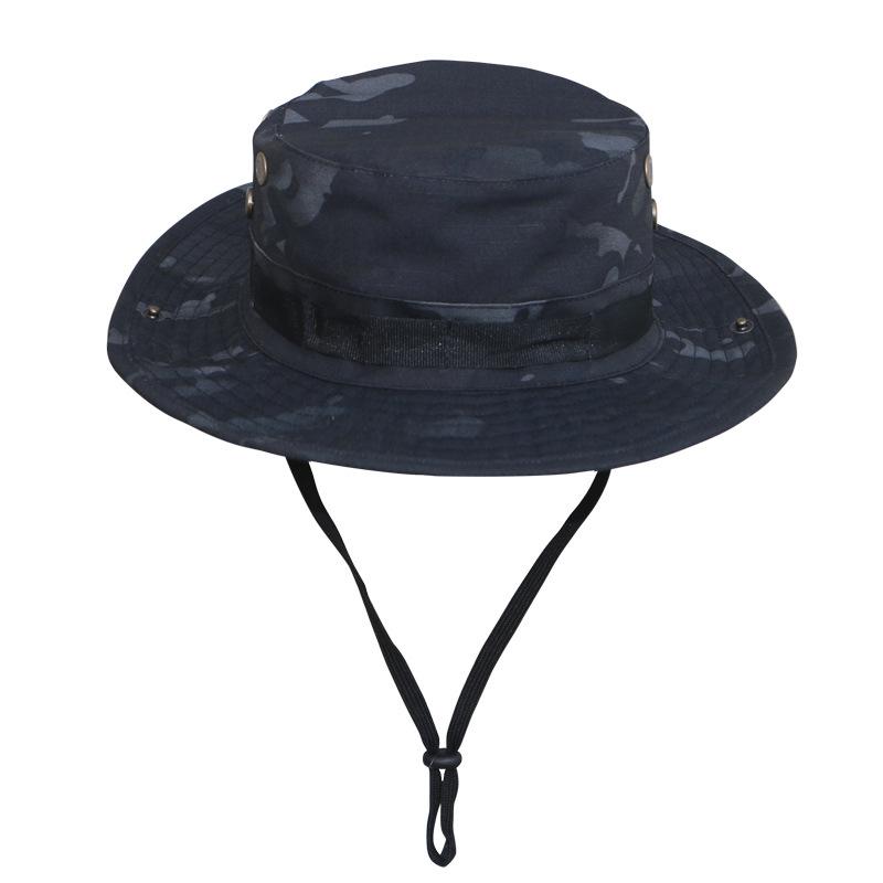 Men's Camouflage Bucket Hat Set: Multifunctional, Breathable, Sun-Protective Fishing Hat with Round Brim.