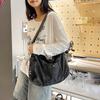 Denim shoulder bag, largecapacity cloth bag, new trendy temperament messenger women's bag, fashionable and simple casual bag